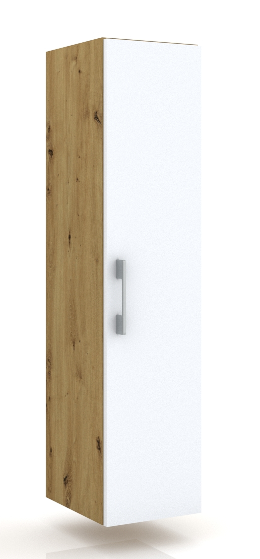 Słupek lazienkowy wiszący LUNA 1D 30 cm Dąb Artisan z białymi drzwiami - Meldo zdjęcie 1