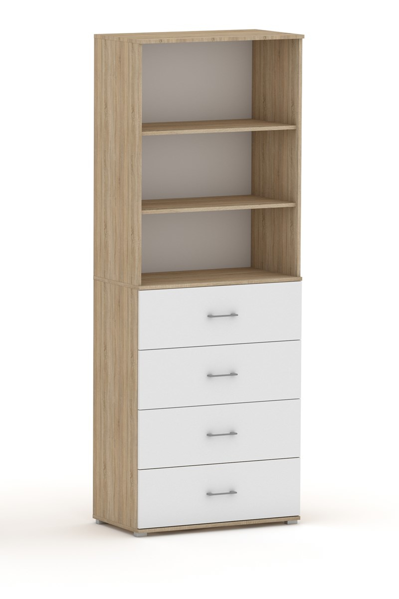 regał z szufladami sonoma biały