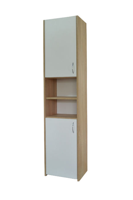 Słupek łazienkowy Adaś 2D Sonoma + Front Biały 40 cm