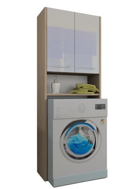 Szafka łazienkowa nad pralke LUNA 64 cm  POŁYSK AKRYL Sonoma  170