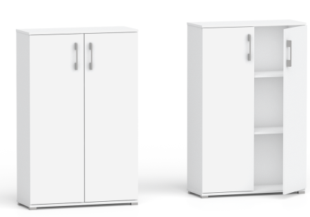 Regał komoda biurowa Pola 2D 110 x 80 cm biały 3 półki