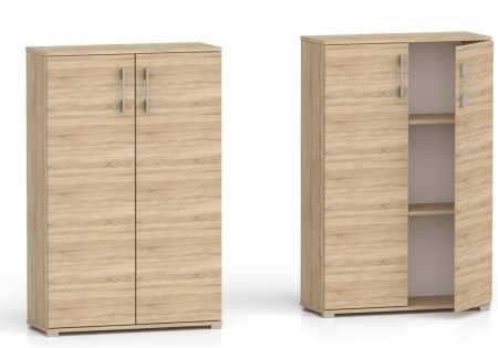 Regał komoda biurowa Pola 2D 110 x 80 cm Dąb Sonoma 3 półki