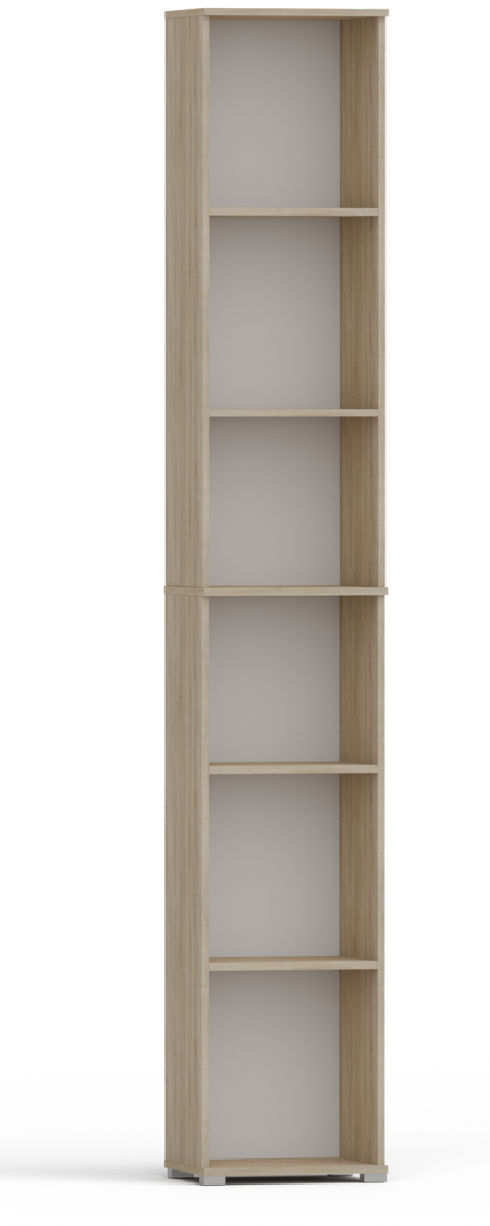 Regał Pola 215x40 dąb sonoma. Szeroki 40 cm, 6 półek na książki i segregatory