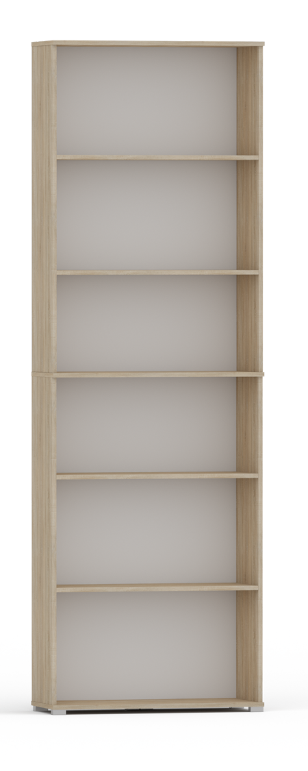 Regał Pola 215x60 dąb sonoma. Szeroki 60 cm, 6 półek na książki i segregatory