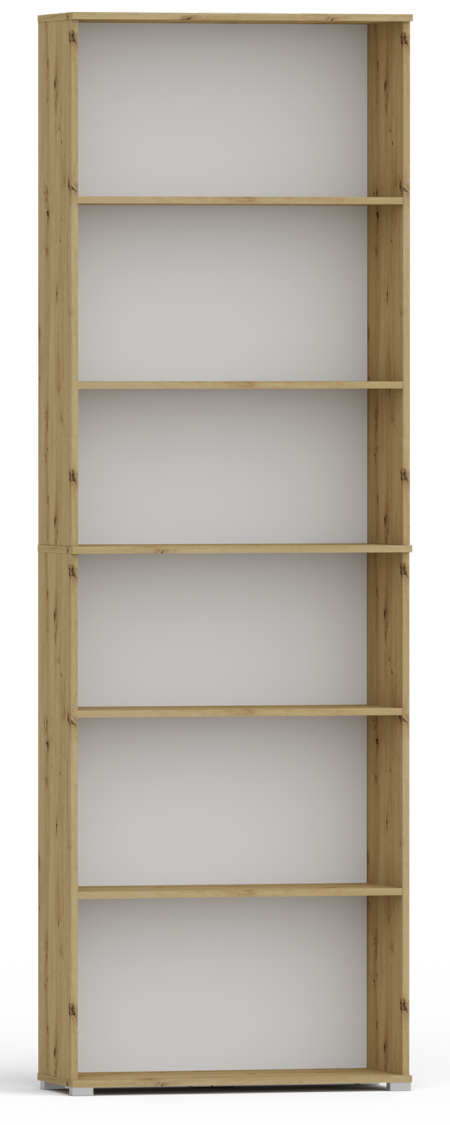 Regał Pola 215x60 Dąb Artisan, szeroki 60 cm, 6 półek na książki i segregatory