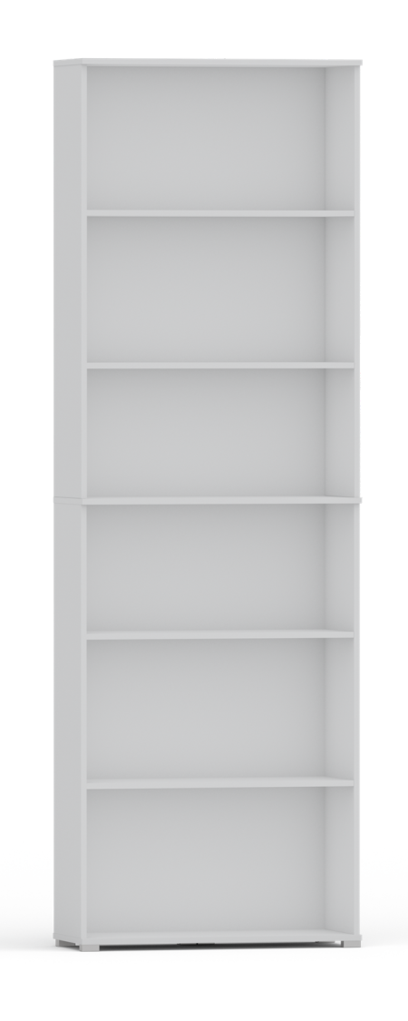 Regał pola 215x80 cm biały, 6 półek na książki i segregatory