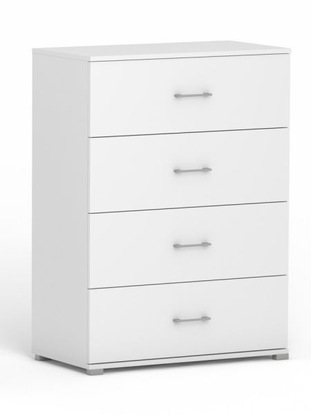 Komoda POLA 4s  Biała - 4 szufladowa. Pojeme szuflady z pełnym wysuwem