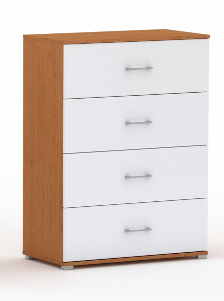 Komoda POLA 4s olcha / biala - 4 pojemne szuflady z pełnym wysuwem.