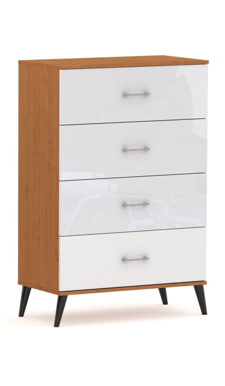 Komoda POLA 4N olcha połysk - 4 szerokości. Komoda na nozkach