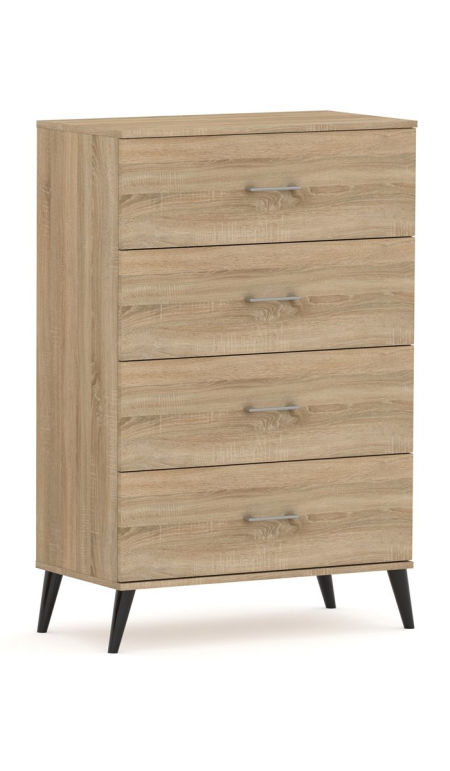 Komoda POLA 4N Dab Sonoma  - 4 szerokości. Pojemna komoda na nóżkach