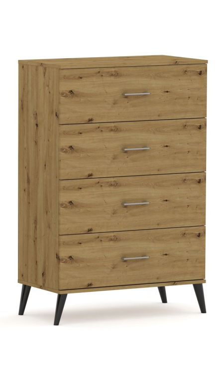 Komoda POLA 4N Dąb Artisan - 4 szerokości 50 - 80 cm skandynawski styl