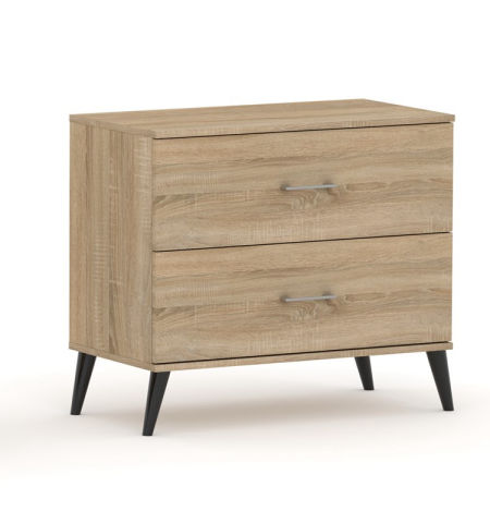 Komoda Pola 2N - 4 szerokości. Dąb Sonoma, nowoczesna komoda