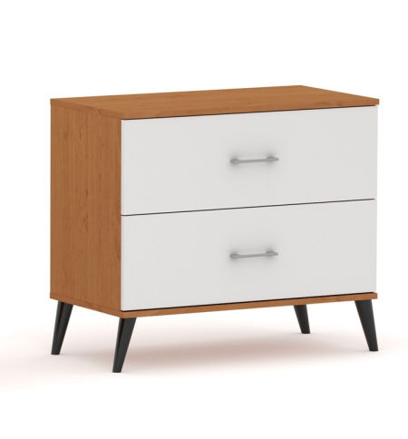 Komoda Pola 2N - 4 szerokości. olcha/ biały, nowoczesna komoda z pojemnymi szufladami