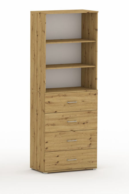 Szafa biurowa z szufladami POLA 215 4S3P - 4 szerokości do wyboru. Dab Artisan