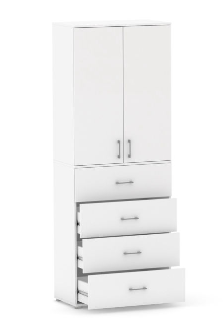 Regał Szafa POLA 215 4S3P2D - 4 szuflady- 4 szerokości do wyboru. Biały